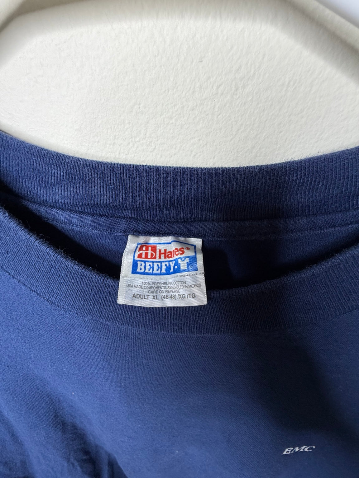 Vintage EMC Tree of L.I.F.E. Computer Tech T-Shirt Hanes Beefy-T Navy Size XL