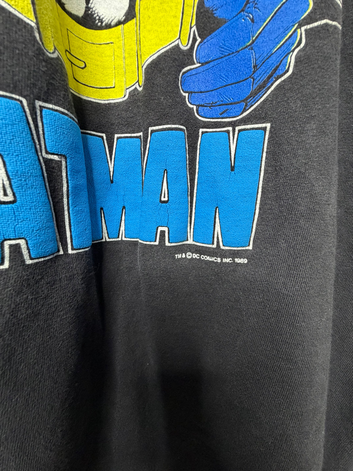 Vintage 1989 Batman DC Comics Graphic Tee Tagless Fits Large - XL