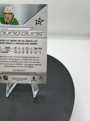 Oskar Back Young Guns Outburst Silver #465 2024-25 Upper Deck Series 2 Rookie RC