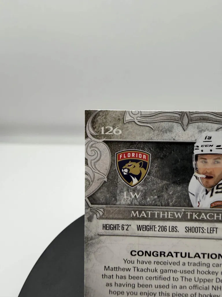 Matthew Tkachuk Gold Materials Jersey /199 2024-25 Upper Deck Artifacts #126