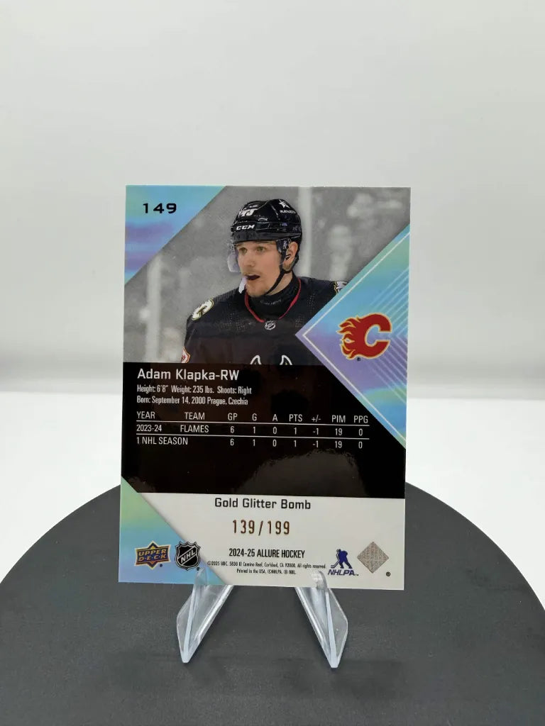 Adam Klapka Rookie Gold Glitter Bomb /199 2024-25 Upper Deck Allure #149