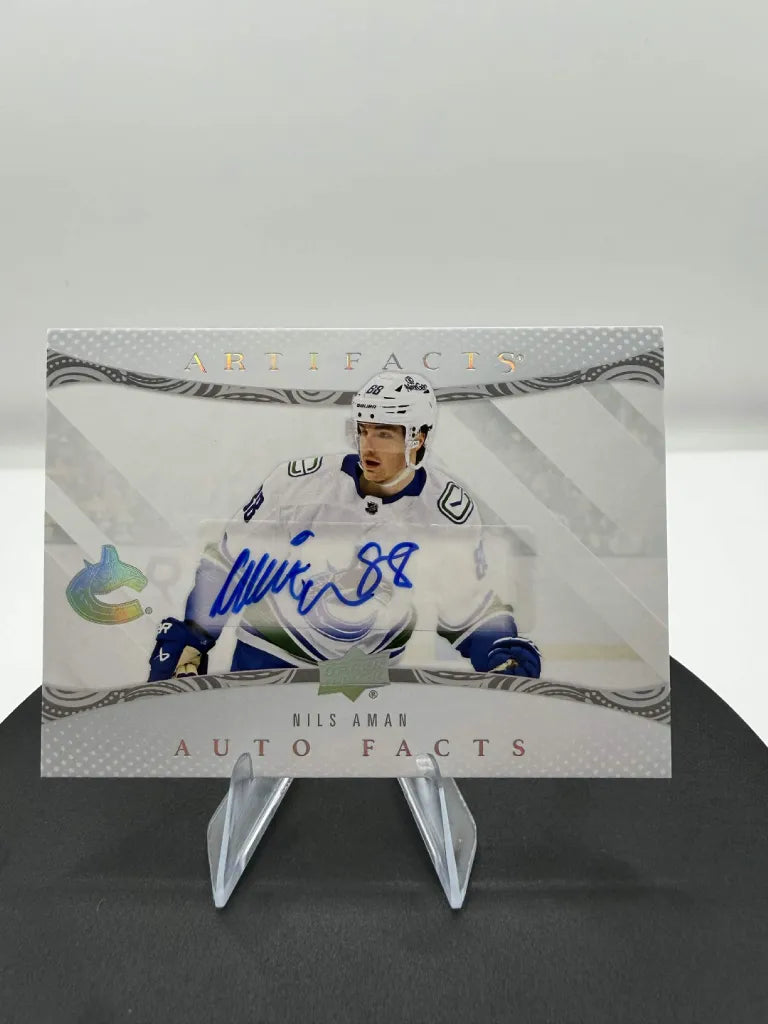 Nils Aman Auto Facts Autograph 2024-25 Upper Deck Artifacts #AF-NA Canucks