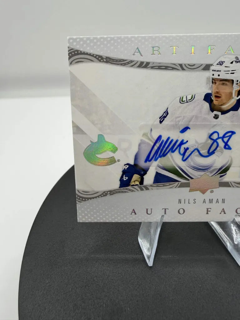Nils Aman Auto Facts Autograph 2024-25 Upper Deck Artifacts #AF-NA Canucks