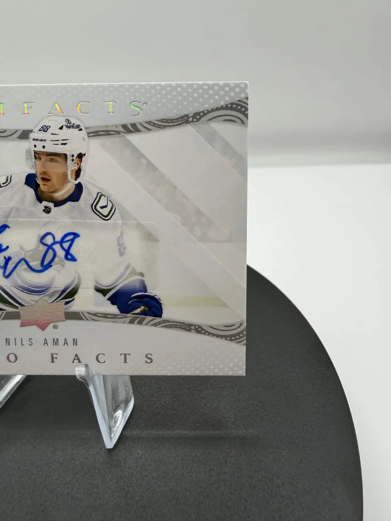 Nils Aman Auto Facts Autograph 2024-25 Upper Deck Artifacts #AF-NA Canucks