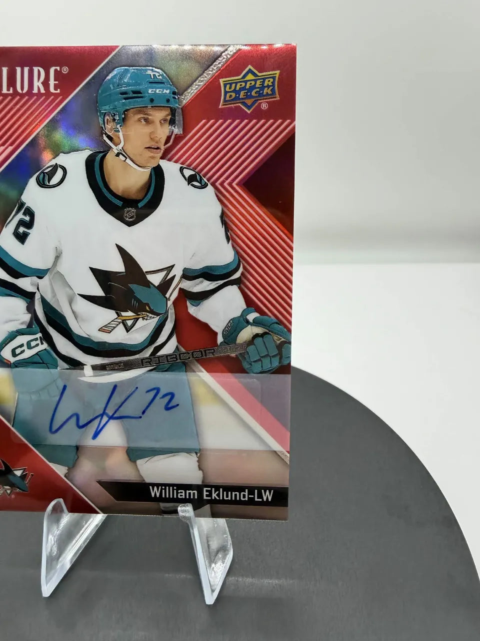 William Eklund Red Rainbow Auto #64 2024-25 Upper Deck Allure Sharks Autograph