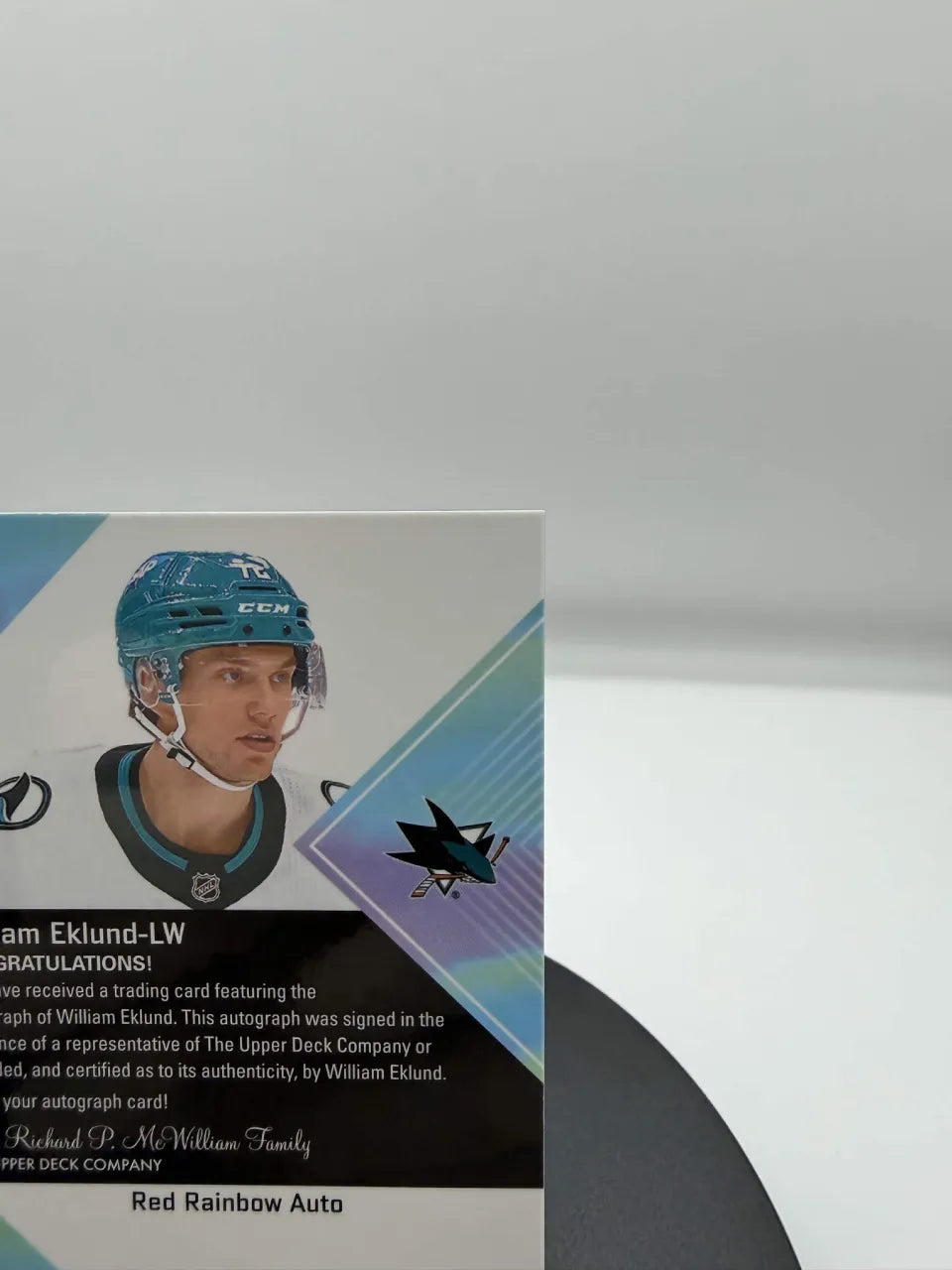 William Eklund Red Rainbow Auto #64 2024-25 Upper Deck Allure Sharks Autograph