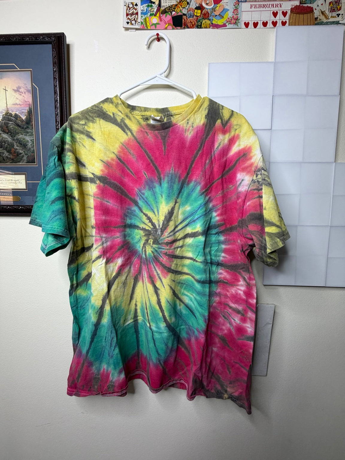 Tie Dye Rasta Spiral Psychedelic Tee - XL