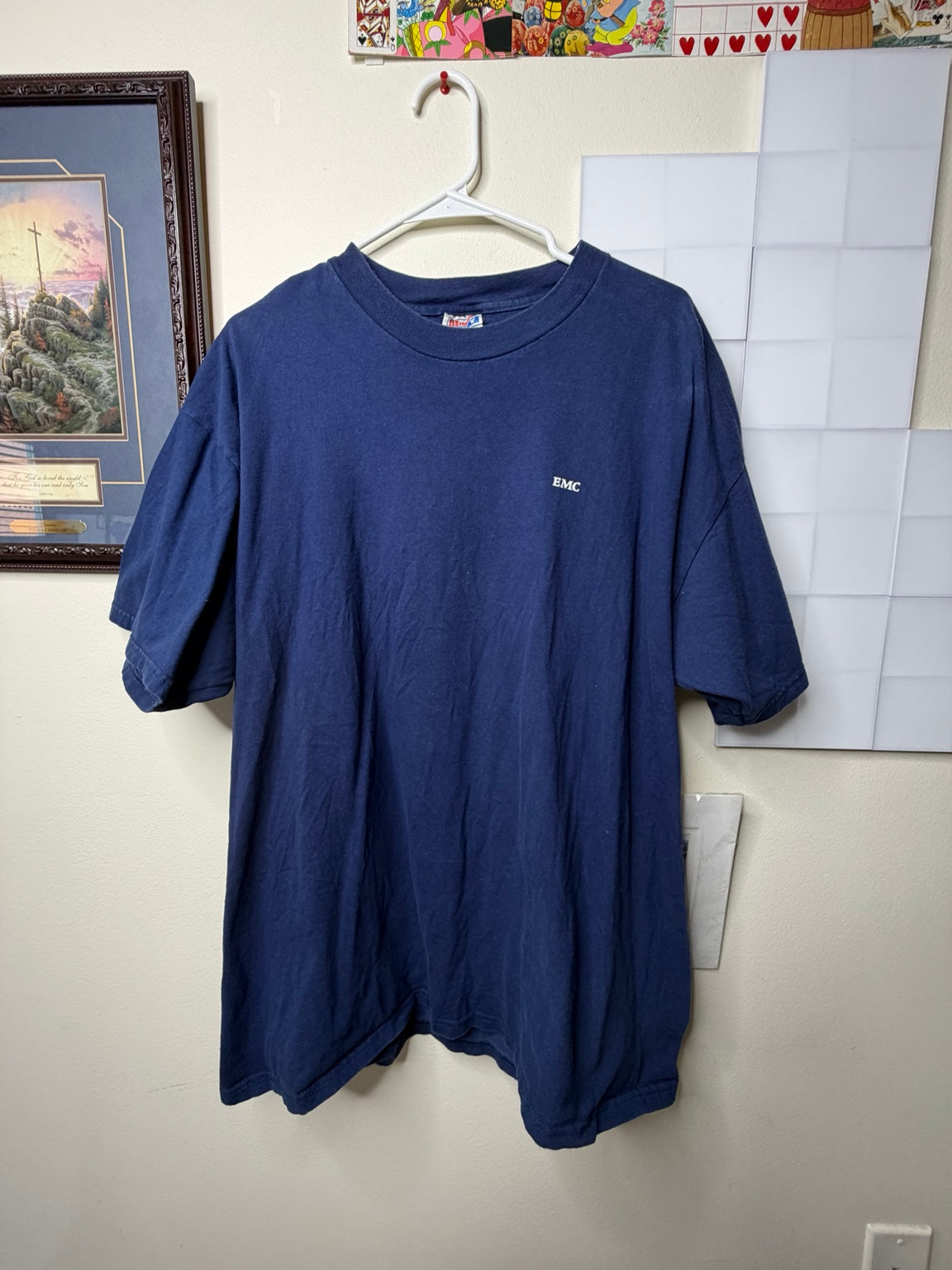 Vintage EMC Tree of L.I.F.E. Computer Tech T-Shirt Hanes Beefy-T Navy Size XL