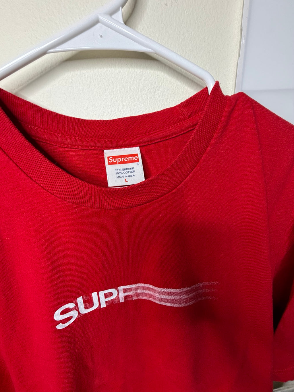 Supreme Motion Logo T-Shirt Red Size Large 2023 Short Sleeve Graphic Tee USA